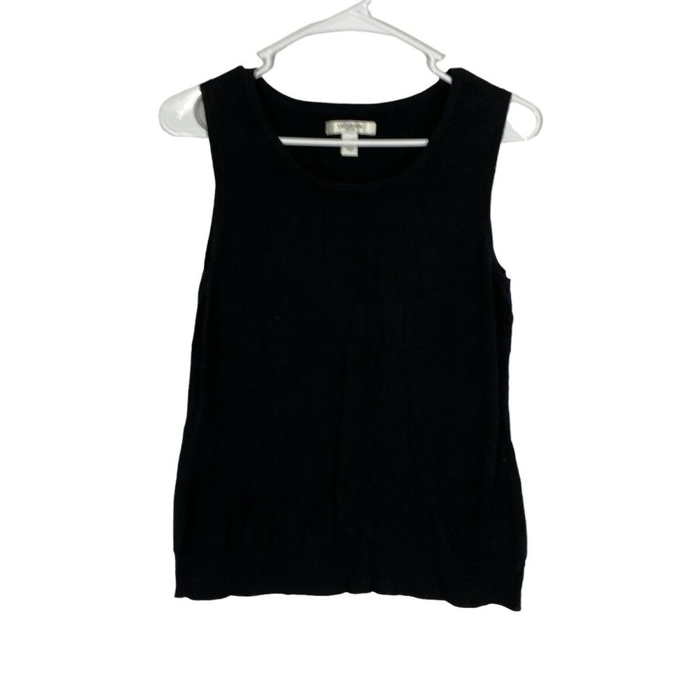 LizClaiborne Womens Black Sleeveless Round Neck Pullover Tank Top Size Small